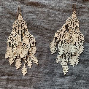 White chandelier earrings